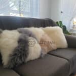 Poduszka - Ozdobna - Dekoracyjna - Skóra Owcza - Naturalna - Biała