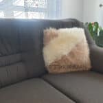 Pokrowiec na Poduszke - Ozdobny - Skóra Owcza - Naturalna - Biała