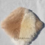 Pokrowiec na Poduszke - Ozdobny - Skóra Owcza - Naturalna - Biała