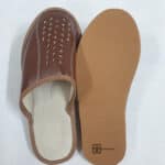 Kapcie - Męskie - Brązowe