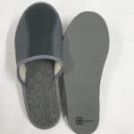 Kapcie - Męskie - Szare - Ocieplane