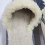 Kapcie - Damskie- Granatowe - Granatowe - Ocieplane