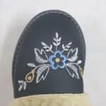 Kapcie - Damskie- Granatowe - Granatowe - Ocieplane