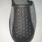 Kapcie - Męskie - Szaro - Granatowe - Filc