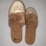 Kapcie - Damskie- Kremowe - Regionalne- Ocieplane