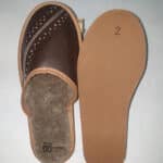 Kapcie - Męskie - Brązowe - Ciemne - Ocieplane