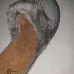 Kapcie - Damskie - Szare - Pikowane - Ocieplane