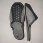 Kapcie - Męskie - Szaro - Granatowe - Filc