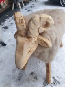 Baran Dekoracyjny - Duży - Naturalna Skóra