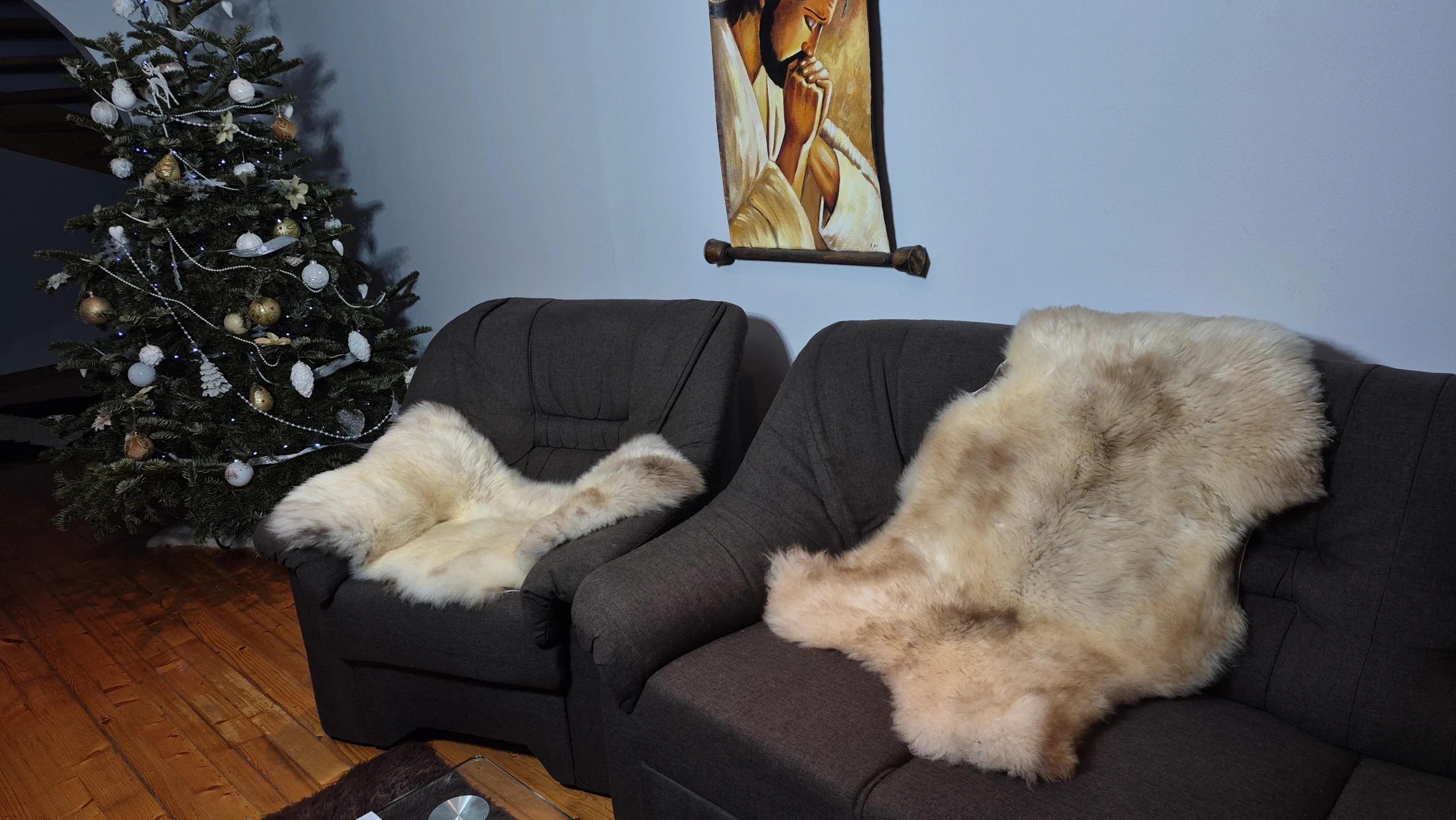 Skóra Owcza - Unikat - Naturalna - Żółty Melanż