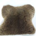 Poduszka - Ozdobna - Skóra Owcza - Naturalna - Brąz
