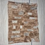 Narzuta ze ścinek - mozaika - brązowa - skóra owcza naturalna