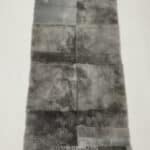 Narzuta z naturalnej skóry owczej - prostokąt - szary