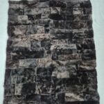 Narzuta ze ścinek - mozaika - Czarna - skóra owcza naturalna
