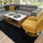 Ręcznie tkany kruczo czarny dywan ze skóry owczej 300×200 cm