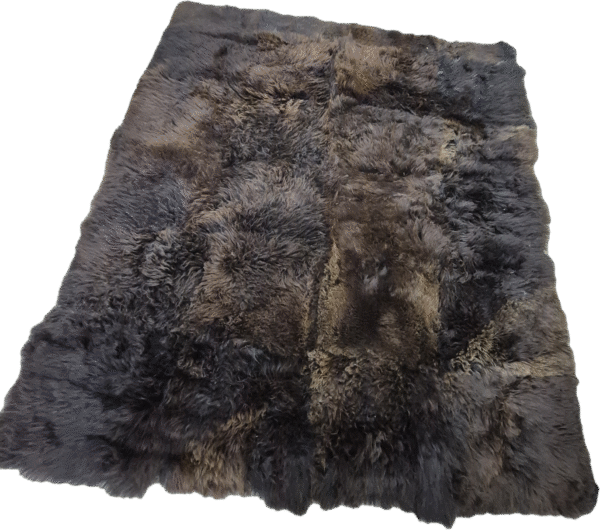 Duży dywan z naturalnej skóry owczej – 200×220 cm – czekoladowy brąz