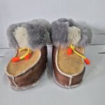 Buciki góralskie naturalna wełna - niemowlaczki - bamboszki niechodki rozmiar 25 EU