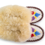 Bambosze Damskie Zakopianki, Kapcie Pełna Cholewka ze Skóry Naturalnej, Wełna Owcza, Haftowane, Ciepłe