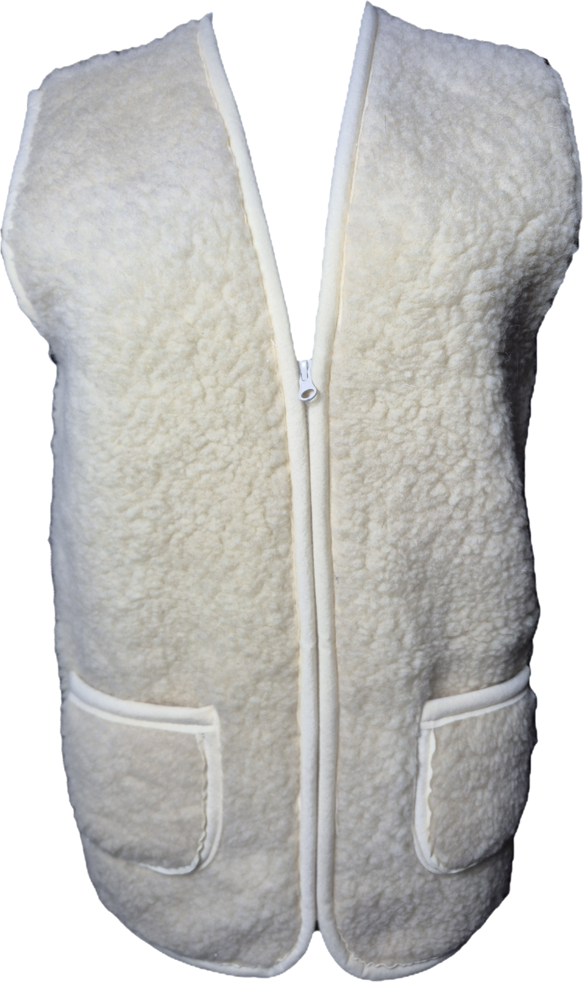 Kamizelka Wełniana 100% Owcza Wełna – Biała