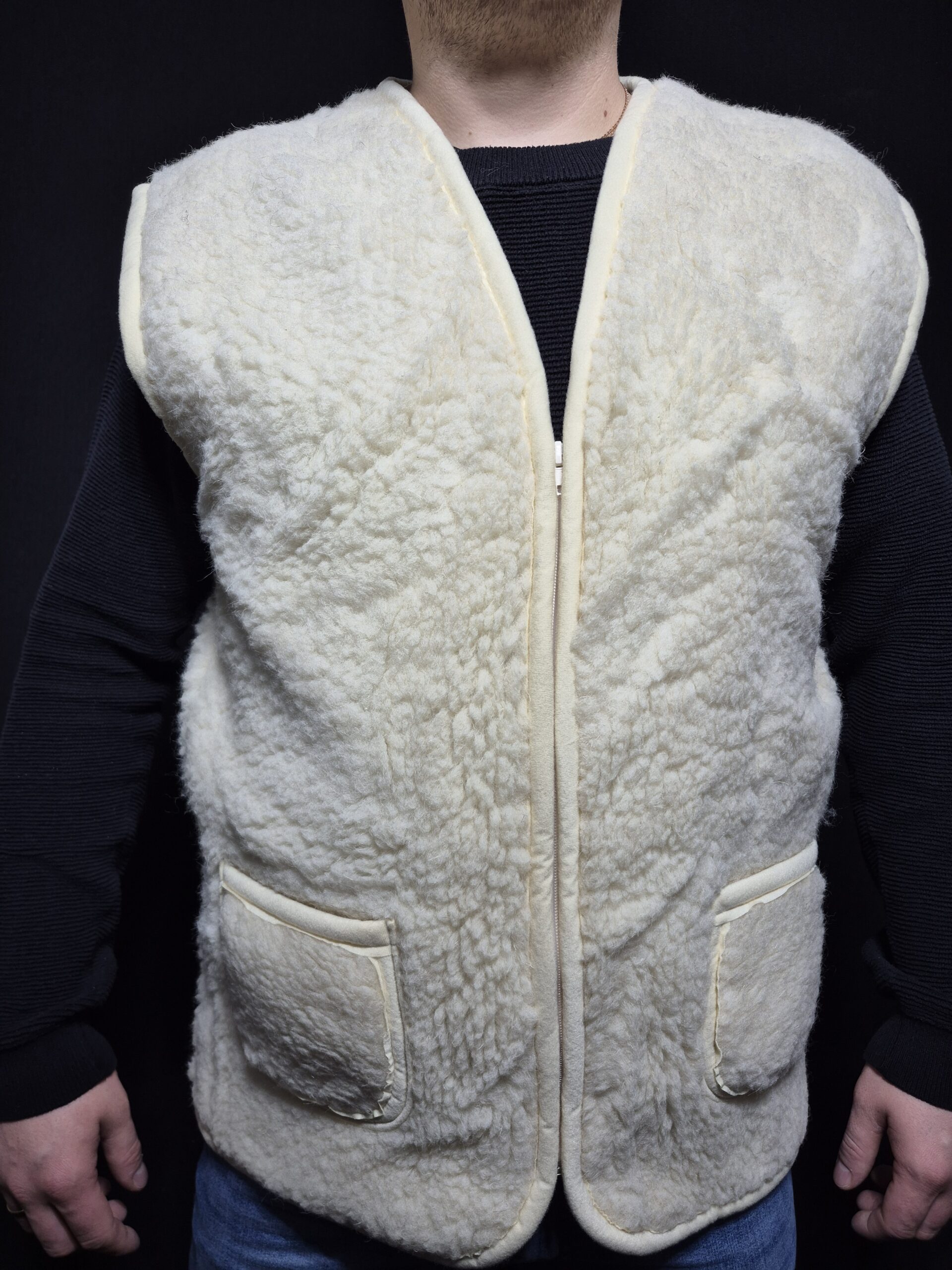 Kamizelka Wełniana 100% Owcza Wełna – Biała