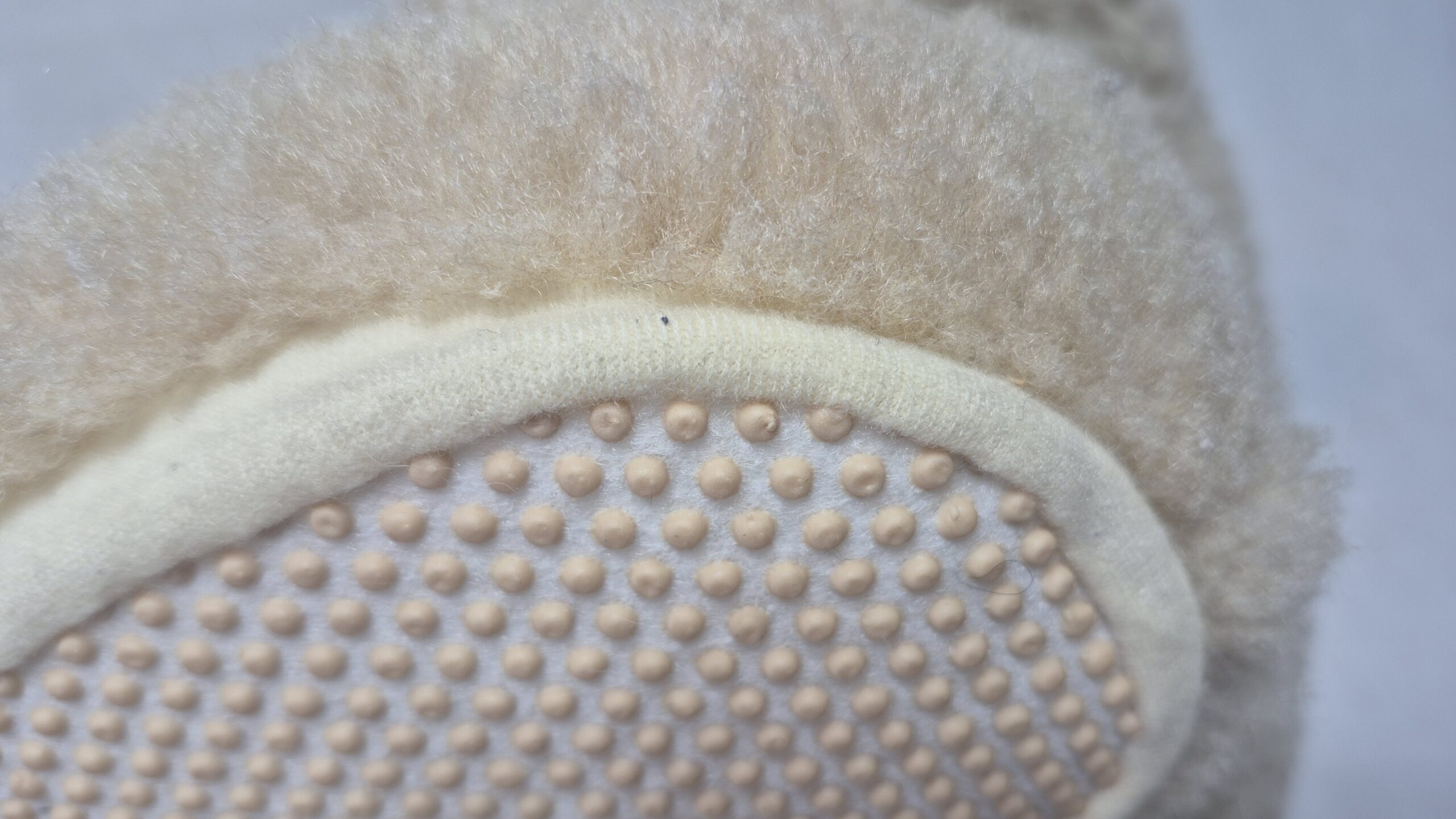 Bambosze Wełniane 100% Wełna Owcza – Beżowe - Antypoślizgowe