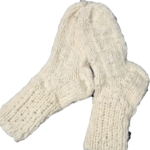 Skarpety wełniane 100% wełna owcza ręcznie robione handmade ciepłe grube białe